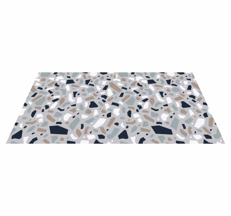 Fragmenterad grå terrazzo Vinylmatta steneffekt - Tenstickers