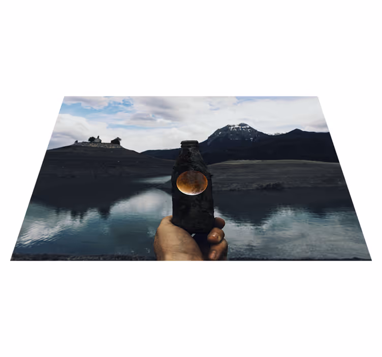 Flaska månutsikt Vinylmatta natur - Tenstickers