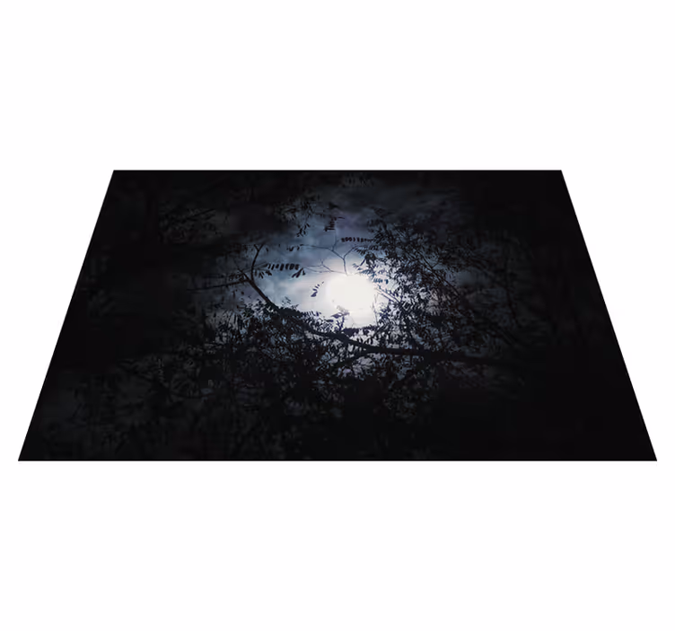 Kuslig månbelyst skog Vinylmatta natur - Tenstickers