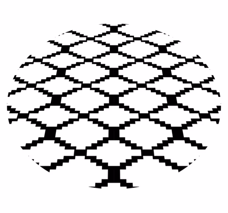 Modernt svartvitt Vinylmatta geometrisk - Tenstickers