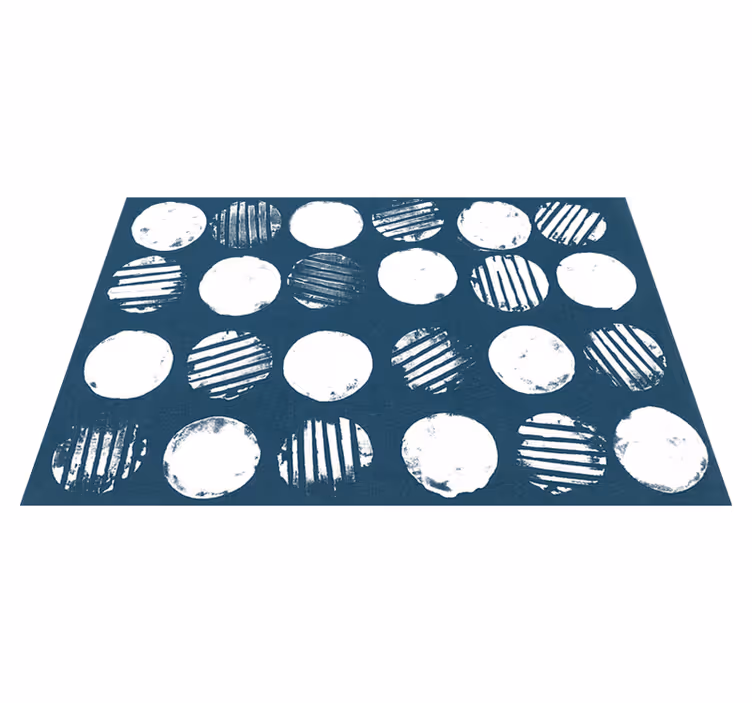Cirkulära vita streck Vinylmatta geometrisk - Tenstickers