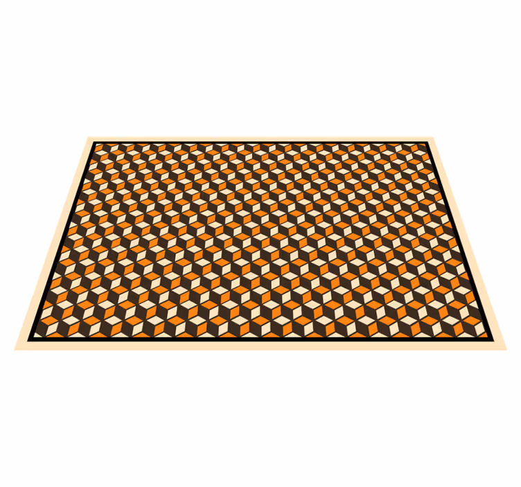 Retro geometriska mönster i 3d effekt mattor - Tenstickers