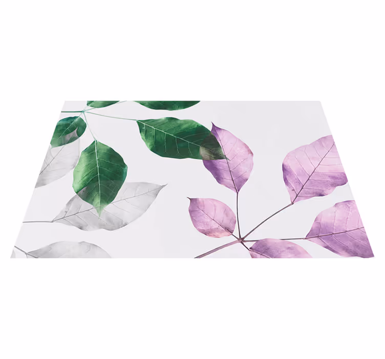 Lövrika botaniska tryck Vinylmatta blommor och växter - Tenstickers