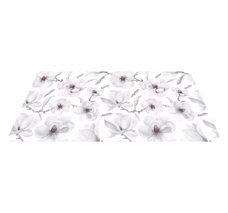 Mjukt grått koncept Vinylmatta blommor och växter - Tenstickers