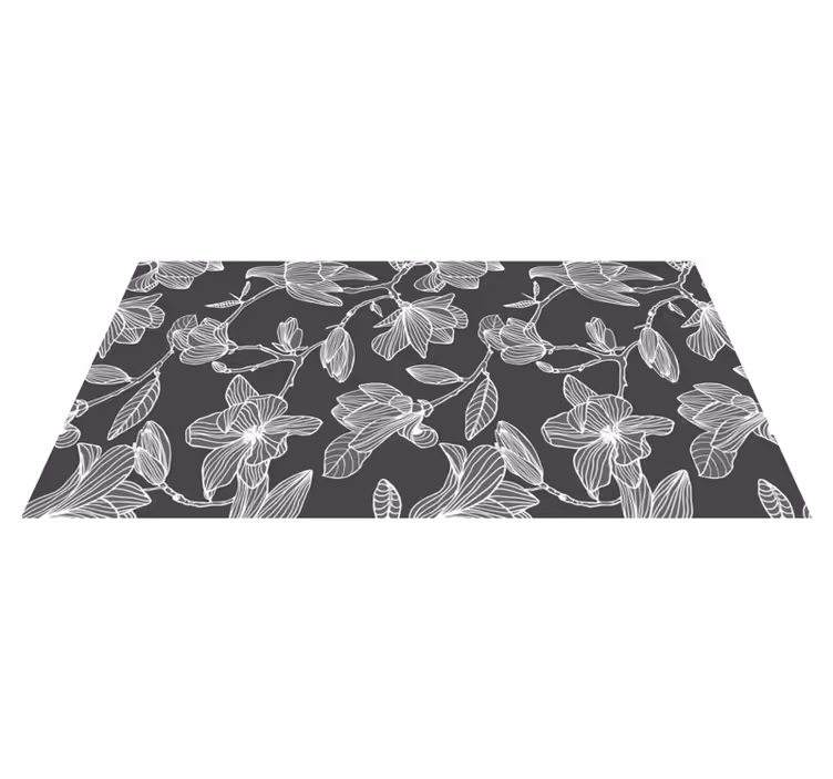 Eleganta botaniska element Vinylmatta blommor och växter - Tenstickers