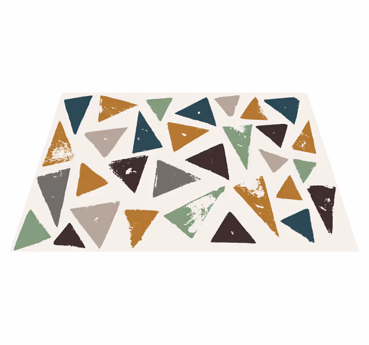 Livfullt triangelmotiv Vinylmatta minimalistisk - Tenstickers