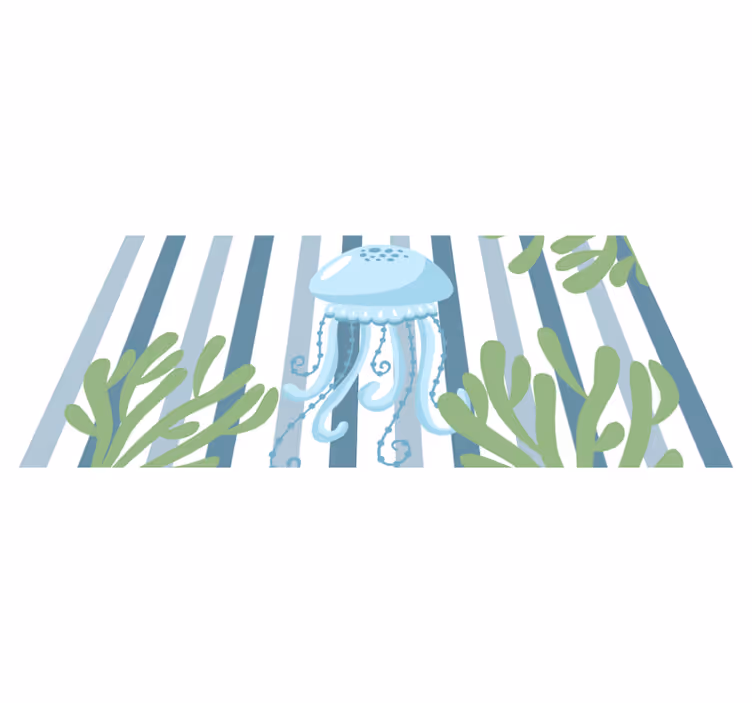Randig manet Ocean Vinylmatta djur - Tenstickers