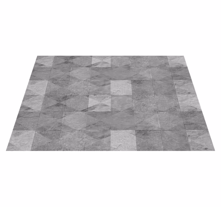 Geometrisk industriell betong formar modern matta - Tenstickers