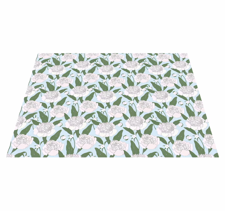 Blommig blommig elegans Vinylmatta blommor och växter - Tenstickers