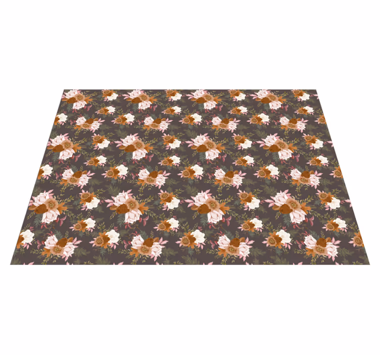 Blommönster elegans Vinylmatta blommor och växter - Tenstickers