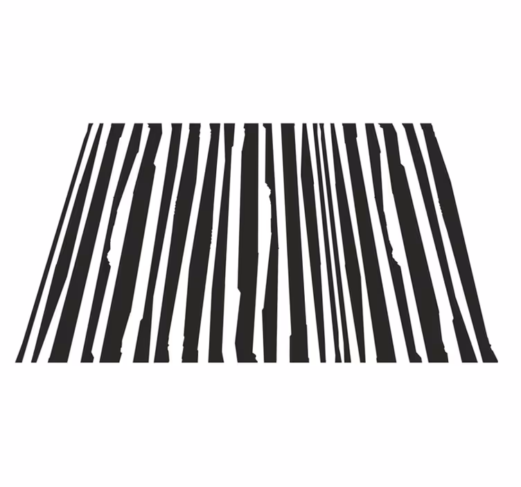 Striped Monochrome Design Vinlymatta randiga - Tenstickers