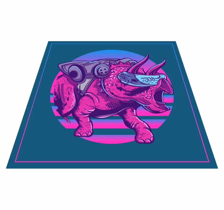 Cybernetisk noshörning illustration Vinylmatta djur - Tenstickers