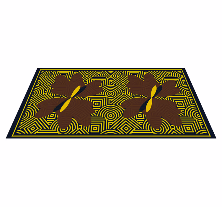 Geometrisk blommig kontrast Vinylmatta geometrisk - Tenstickers