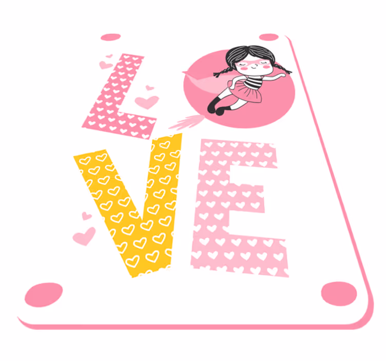 Ballerina kärlek illustration Vinylmatta daghem - Tenstickers