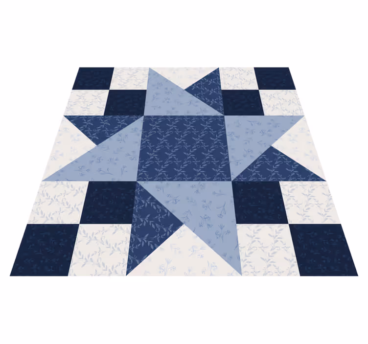 Patchwork stjärnmönster Vinylmatta geometrisk - Tenstickers