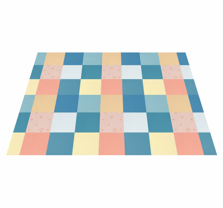 Vinylmatta geometrisk pastellrutigt - Tenstickers