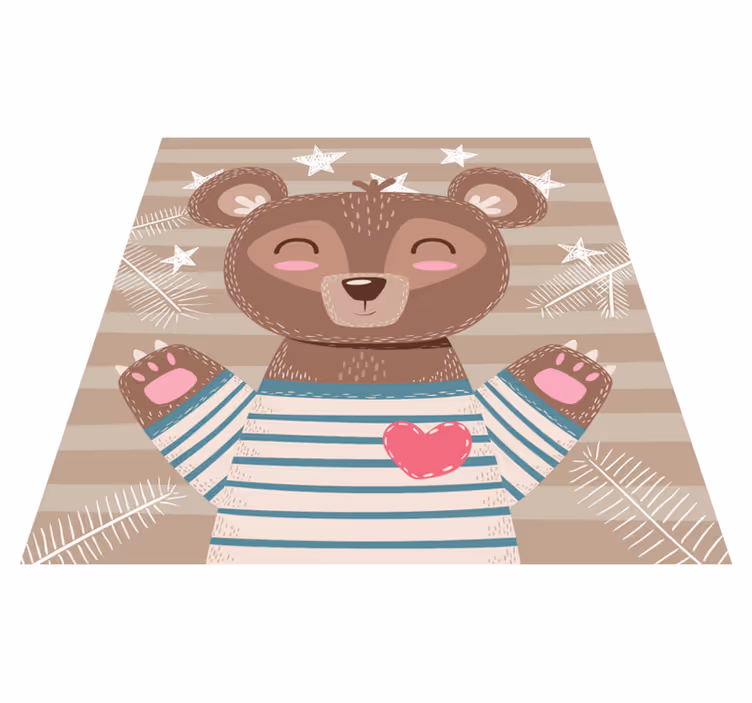 Bedårande björnillustration Vinylmatta daghem - Tenstickers