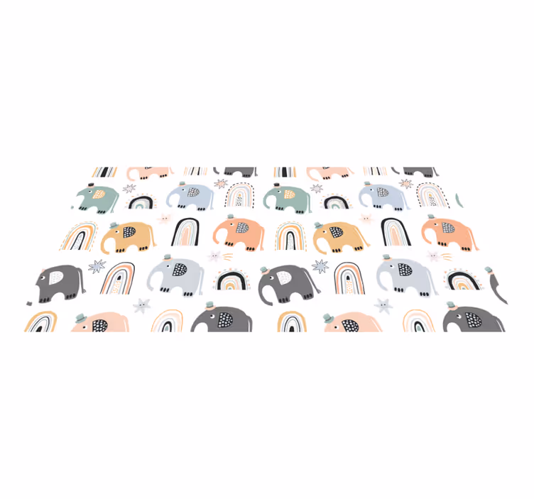 Charmig elefantparad Vinylmatta daghem - Tenstickers