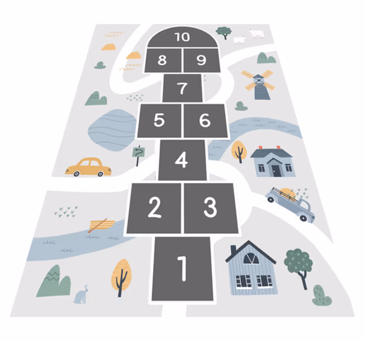 Lekfull hagehoppa-design Vinylmatta spel - Tenstickers