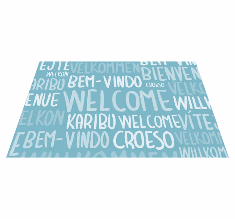 Flerspråkig välkomsttext Vinylmattor med fraser - Tenstickers