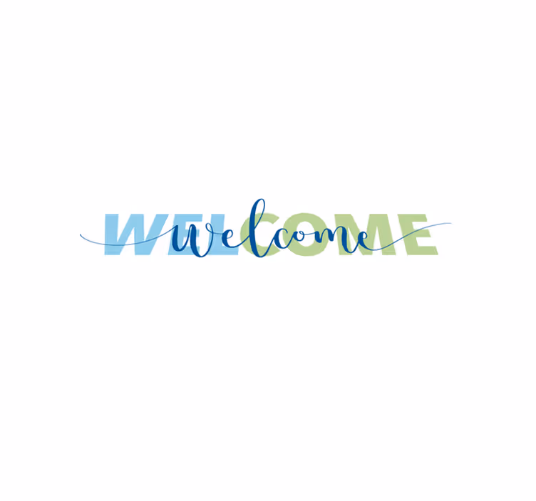 Välkomnande entrétext Vinylmatta foajé - Tenstickers