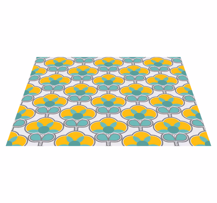 Geometriska blommönster Vinylmatta geometrisk - Tenstickers
