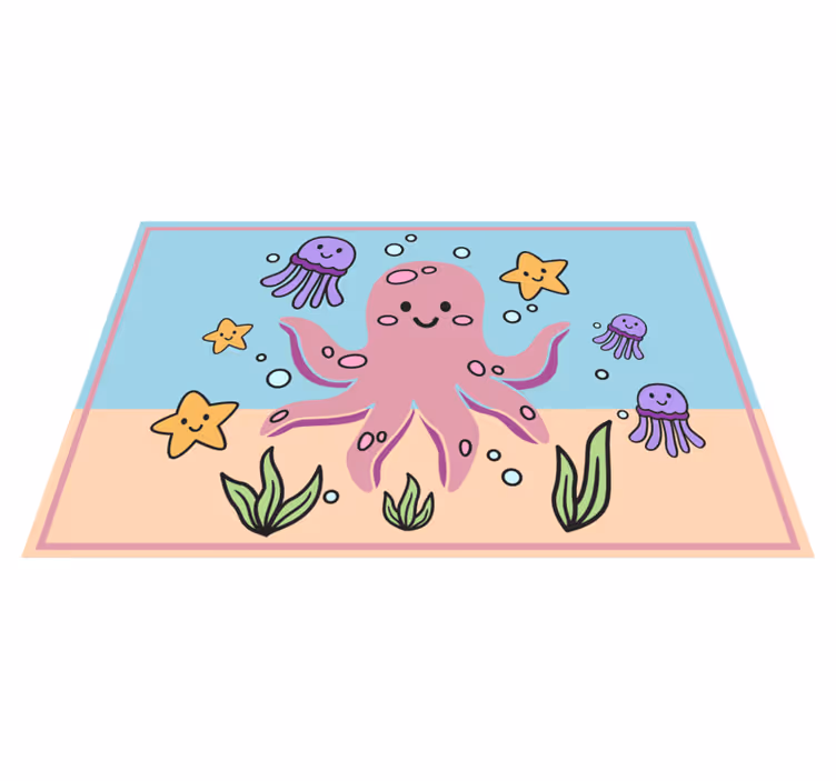 Ocean vänner illustration Vinylmatta Barn - Tenstickers
