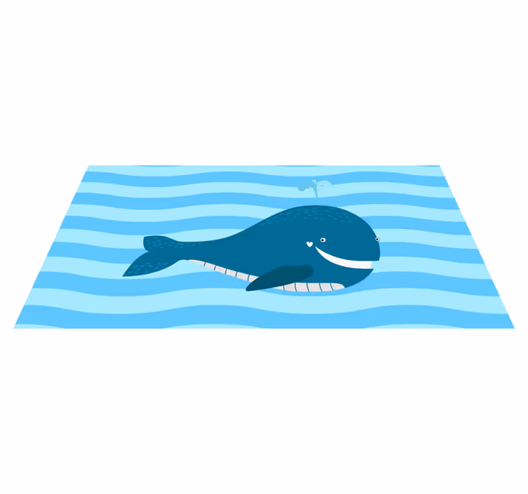 Leende val illustration Vinylmatta Barn - Tenstickers