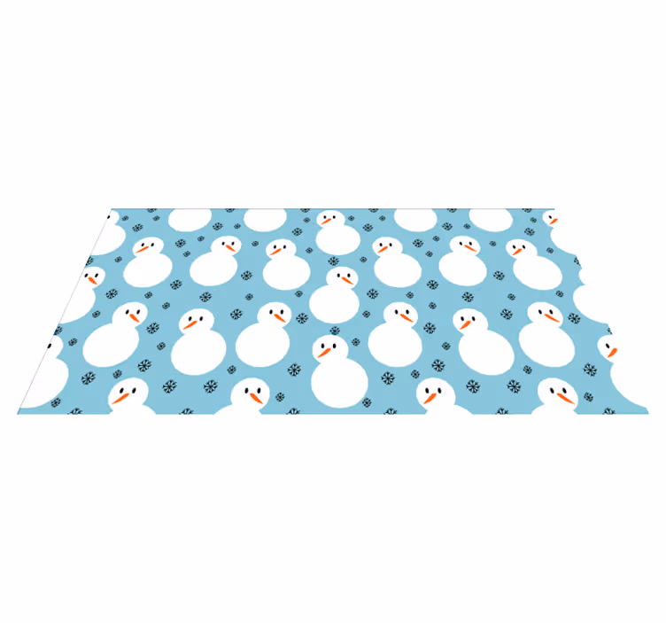Snögubbe festlig yta Vinylmatta Jul - Tenstickers