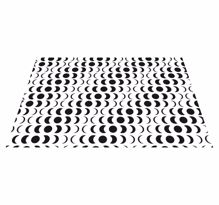 Monokroma halvcirklar Vinylmatta geometrisk - Tenstickers