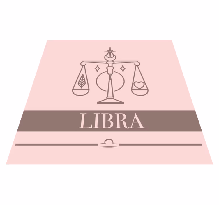 Libra rosa kort stjärntecken design matta - Tenstickers