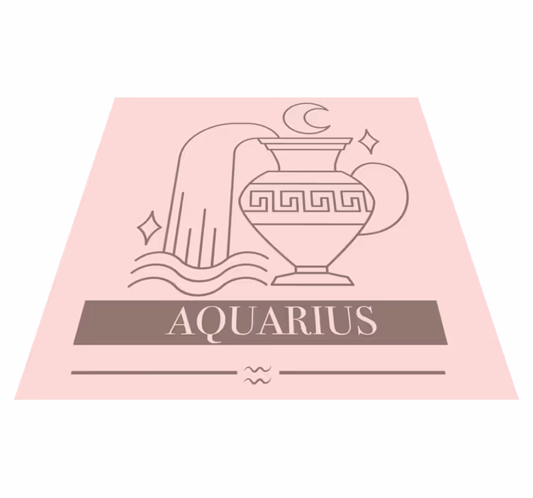 Vattuman rosa kort stjärntecken design matta - Tenstickers