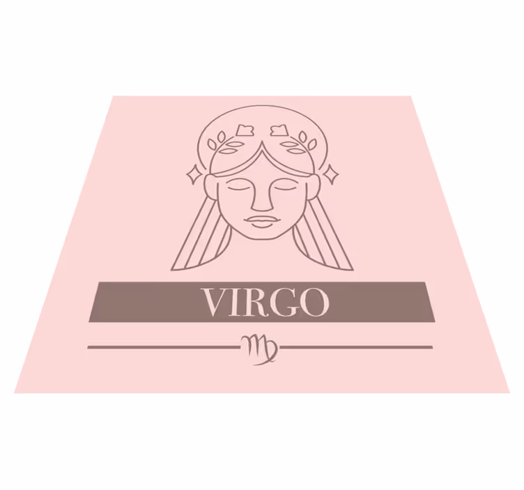 Virgo rosa kort zodiac design vardagsrum matta - Tenstickers