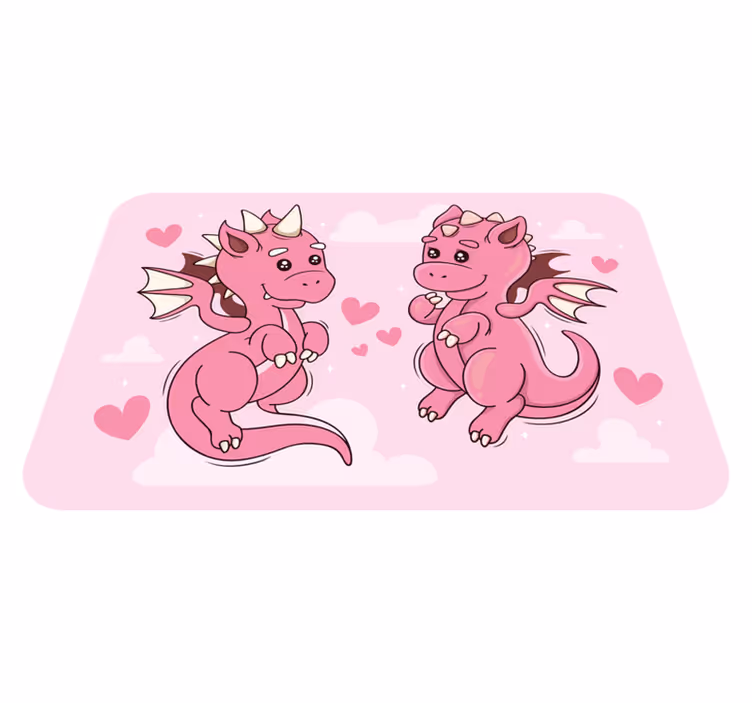Lekfull drakduo Vinylmatta Barn - Tenstickers