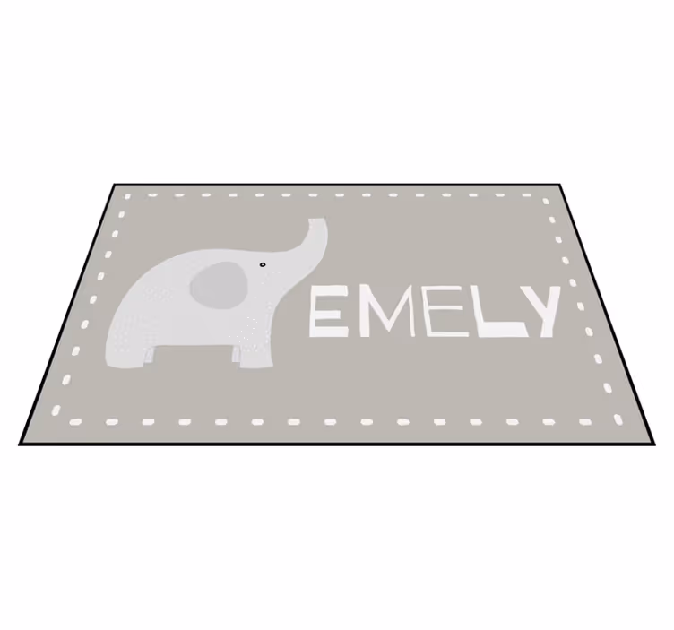 Anpassningsbar elefant Vinylmatta namn - Tenstickers