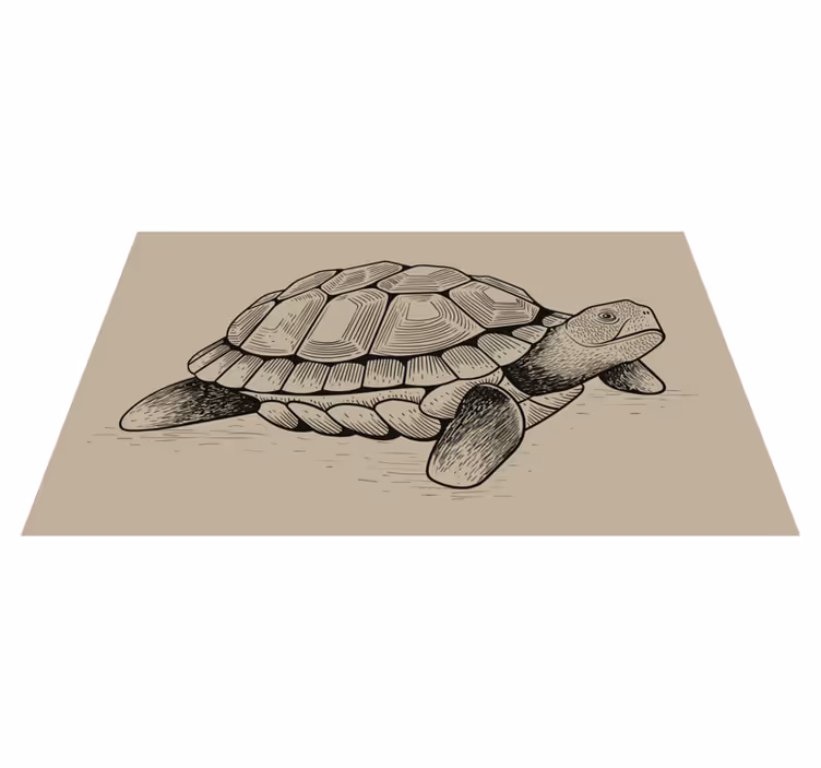 Sköldpadda illustration Vinylmatta djur - Tenstickers