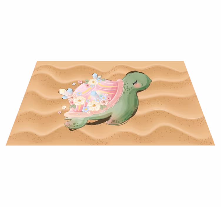 Baby sköldpaddor orange bakgrund baby lekmatta - Tenstickers