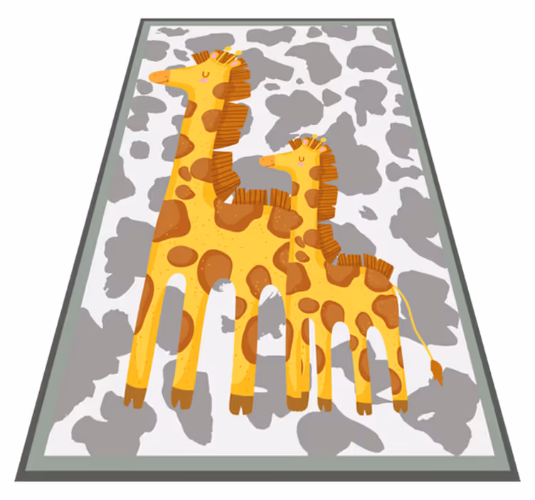 Giraff familj motiv Vinylmatta Barn - Tenstickers