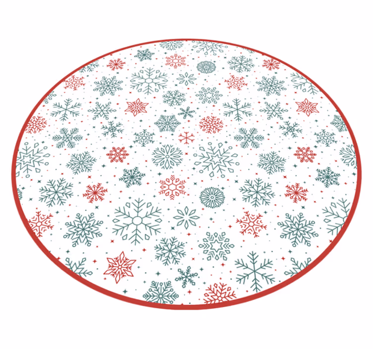 Snöflinga rundel Vinylmatta Jul - Tenstickers