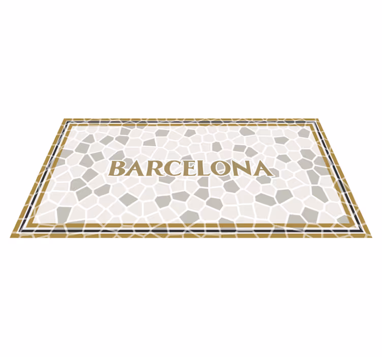 Barcelona geometriska mönster Vinylmatta Mosaik - Tenstickers