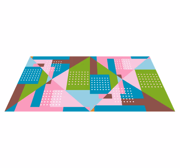 Geometriska former fusion Vinylmatta geometrisk - Tenstickers