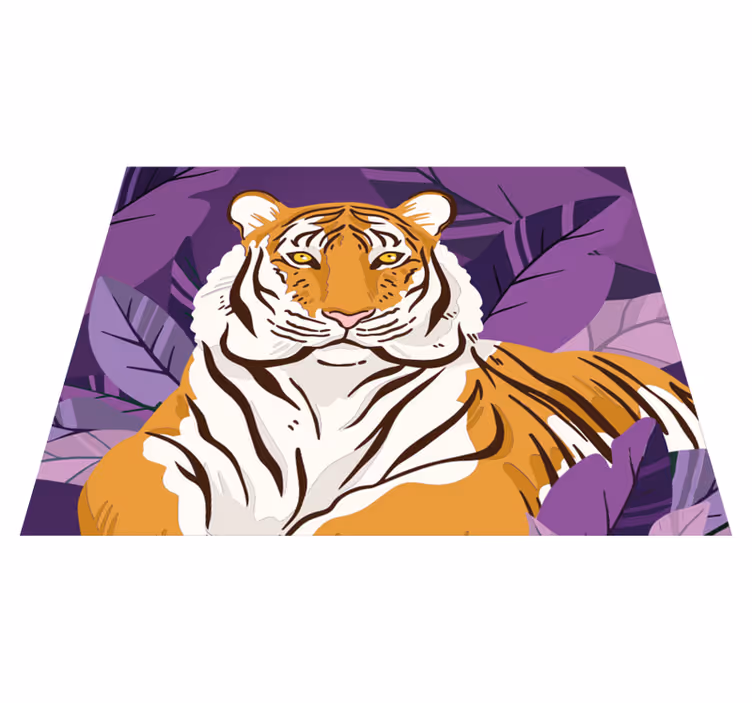 Nyfiken tiger djungel djur sovrum matta - Tenstickers