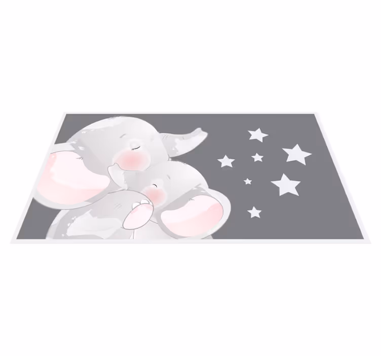 Sovande elefanter Vinylmatta Barn - Tenstickers