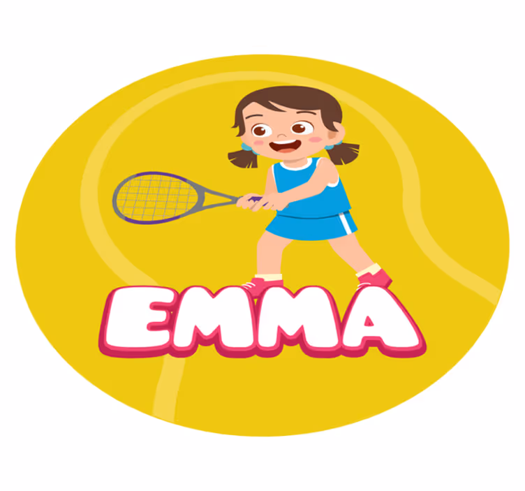 Tjej tennisspelare med namn personlig matta - Tenstickers