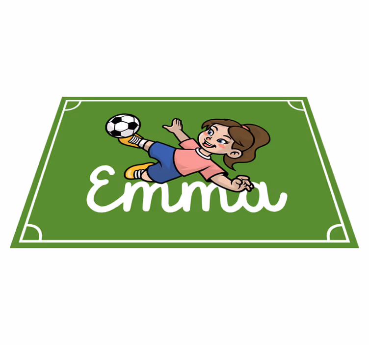 Fotbollsplan tema Vinylmatta namn - Tenstickers