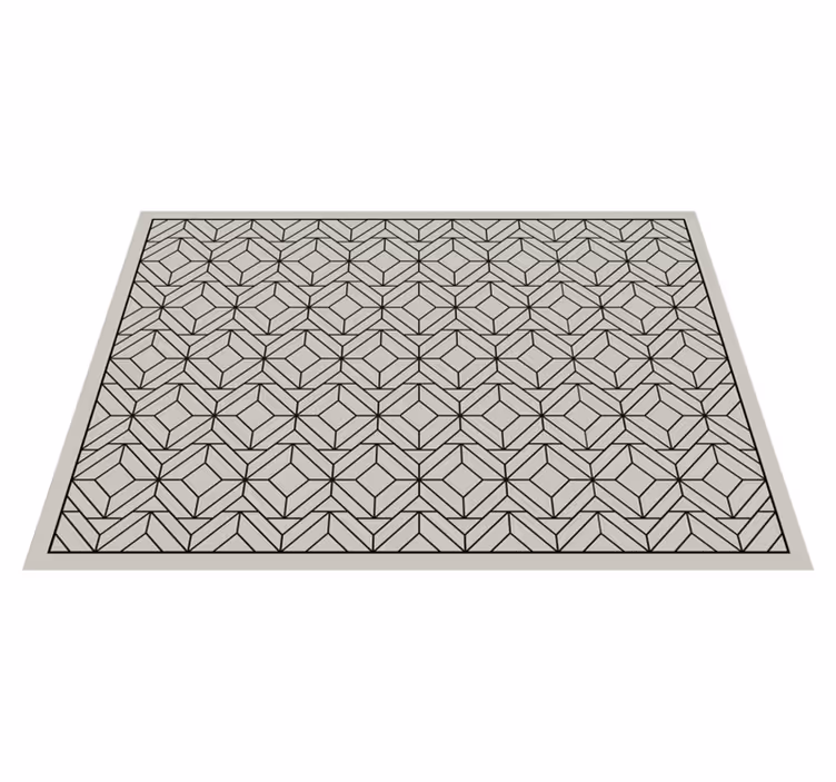 Svarta och vita kvadratiska geometriska mattor - Tenstickers