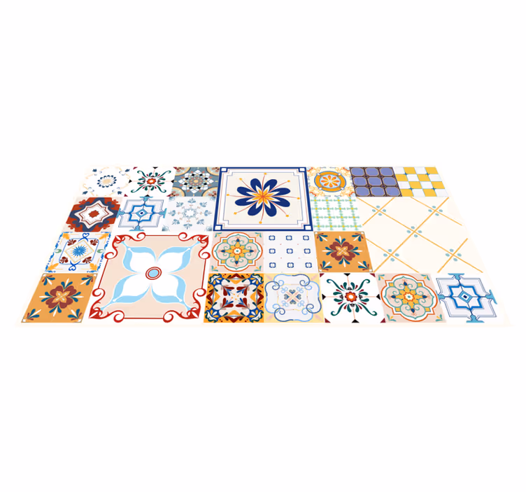 Vintage stil oregelbunden mosaik mönster matta - Tenstickers