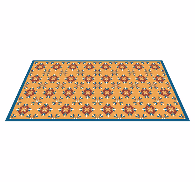 Blommig mosaik harmoni Vinylmatta kakeleffekt - Tenstickers