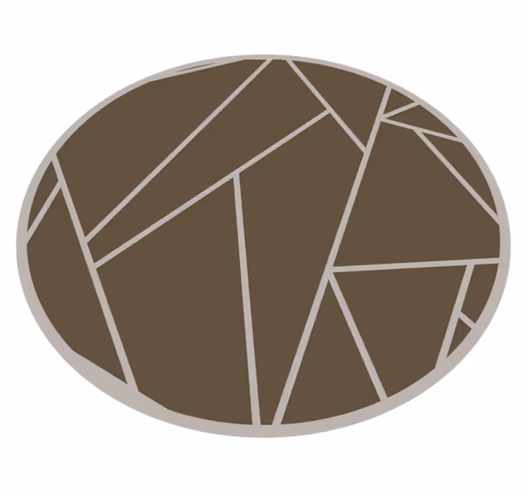 Geometriska mönster cirkel Vinylmatta Brun - Tenstickers