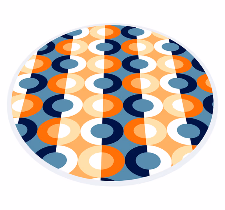 Retrostil färgglada ovaler mönster minimal matta - Tenstickers
